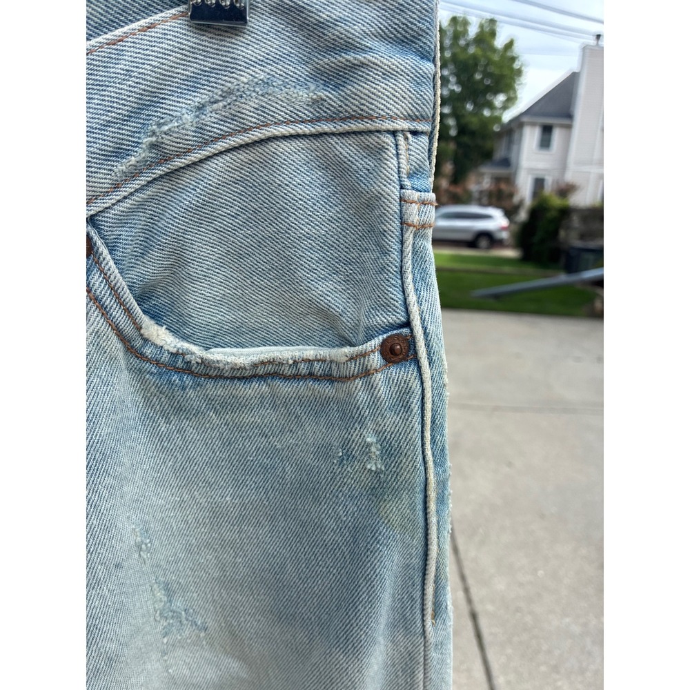 Levis 501 CT Customized Tapered Distressed Light Wash Jeans Women 25x32 NWT - Picture 4 of 10